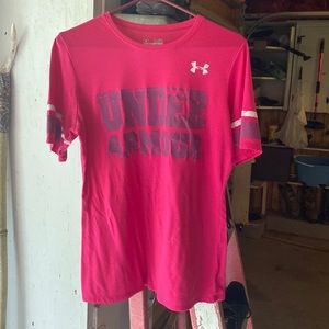 Under armour T-shirt.  No stains or holes.  Lightweight and soft.